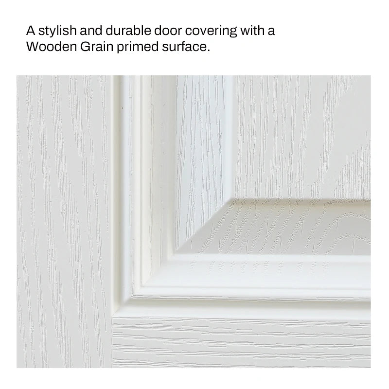 36"x80" White Fiberglass Entry Door with Brickmould, Left-Hand Inswing Low-E Glass Knock-Down Door