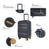 Travehouse Hardshell Carry On Luggage Airline Approved 18.5", Small Suitcase With Spinner Double Wheels and Lock