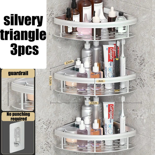 Wall Hanging Corner Rectangular Rack Bathroom Shelf Towel Rack Shelves Wall Shower  Shampoo Rack No Drill Shelf Tripod