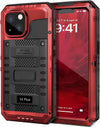 For iPhone 15 14 13 12 11 Pro Max XS XR 8 7 Plus SE3 IP68 Waterproof Rugged Metal Armor Case Shockproof Cover Screen Protector