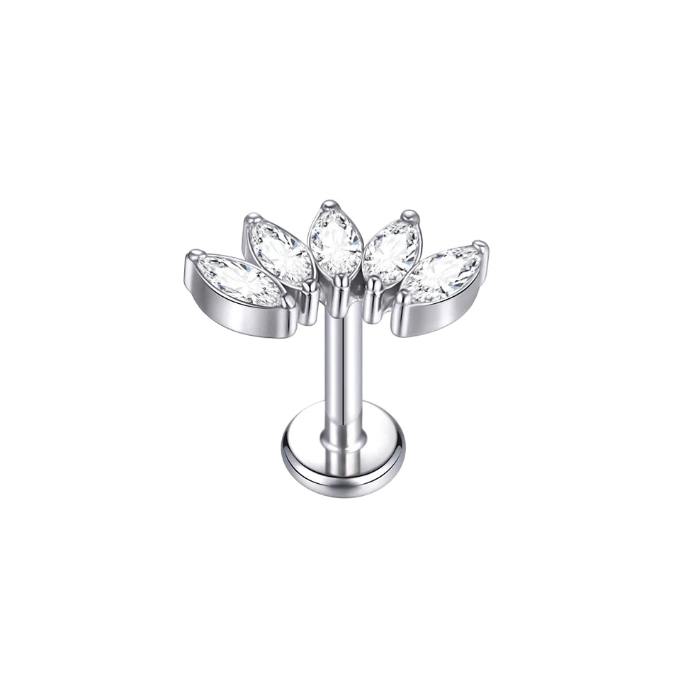 1Pc G23 Titanium Ear Tragus Cartilage Helix Daith Piercing Stud Earrings for Women Internal Thread Labret Piercing Lip Ring 16G