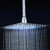 Luxury Chrome  LED  Rainfall Shower Head Stainless Steel Square Color Changing Lights Shower head Water Flow Generates