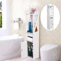 Bathroom Storage Cabinet 80x15.5x15CM Bathroom Toilet Furniture Cabinet White Wood Cupboard Shelf Tissue Storage Rack
