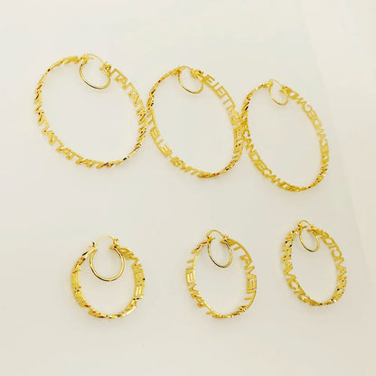 DODOAI 40mm-90mm Hoop Name Earrings Customize Name Earrings Hoop Stainless Steel Customized Personalized Jewelry with Gift Box
