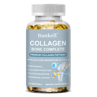 Type 1 & 3 Collagen Bone Complete Formula with Vitamins and Minerals to Support Bone Growth, Skin Health, 120 Capsules
