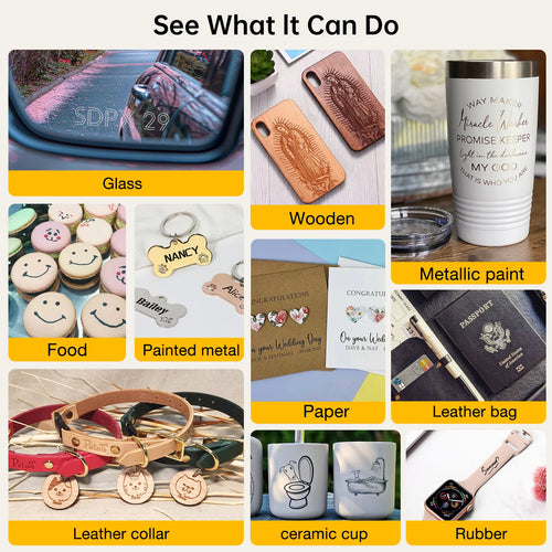 DAJA DJ6 Laser Engraver Mini Portable Bluetooth DIY Cut Engraving Machine Engrave Mark Wood Painted Metal Acrylic Glass Leather