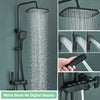 Rozin Black Smart Digital Display Shower Faucet Set Piano Style Rainlfall Bathroom System Grey Digital Mixer Tap Bidet Shower