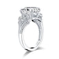 Fashion 925 Sterling Silver Big Cushion Cut Ring Simulated Diamond Wedding Bridal Engagement Ring Jewelry Wedding Gift