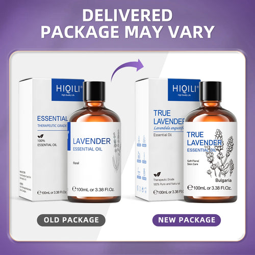 HIQILI 100ML True Lavender Essential Oils for Diffuser Humidifier Massage Aromatherapy Pure Natural Aroma Oil for Candle Making