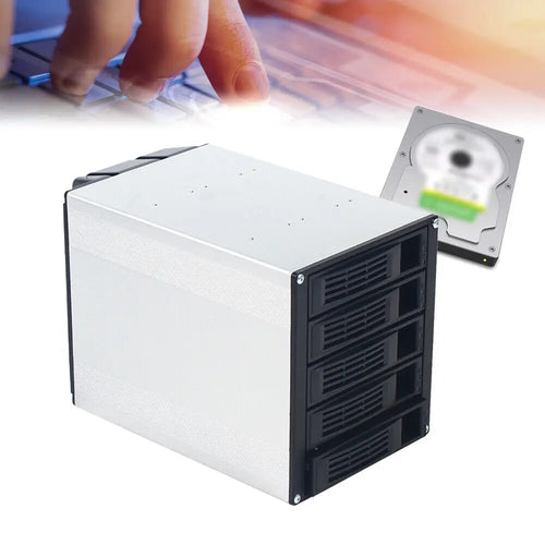 5 Bays SATA SAS D Drive Bay Hard Drive Disk Case Enclosure 2.5"/3.5" Hard Drive Enclosure