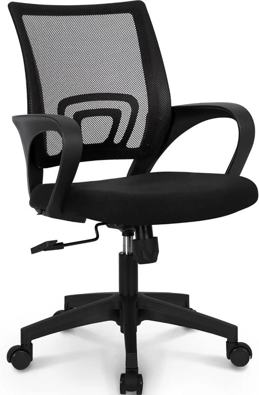 Office Chair Computer Desk Chair Gaming Ergonomic Mid Back Cushion Lumbar Support with Comfy Mesh Adjustable Swivel Rolling Home