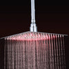 Luxury Chrome  LED  Rainfall Shower Head Stainless Steel Square Color Changing Lights Shower head Water Flow Generates
