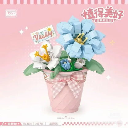 LOZ Flower Bouquet Building Blocks Kit DIY Flowers Block Toys Set Valentine's Day Rose Bricks Set Gift for Girls Friends adults