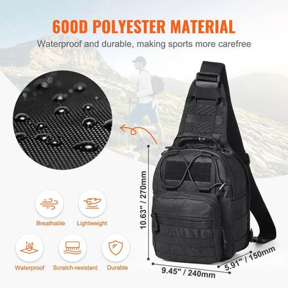 Tactical Sling Backpack 10L MOLLE System Military Design Outdoor for sports Travel Hiking