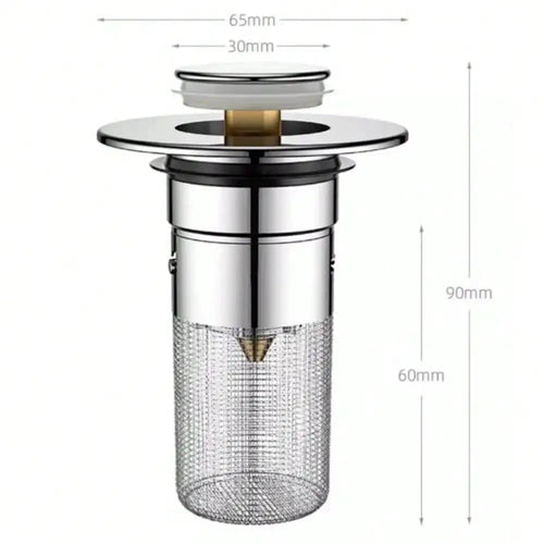 2Pcs Bathroom Sink Stopper,Universal Replacement  Up Stainless Steel Sink Drain Filter with Hair Catcher,1.1-1.45Inch