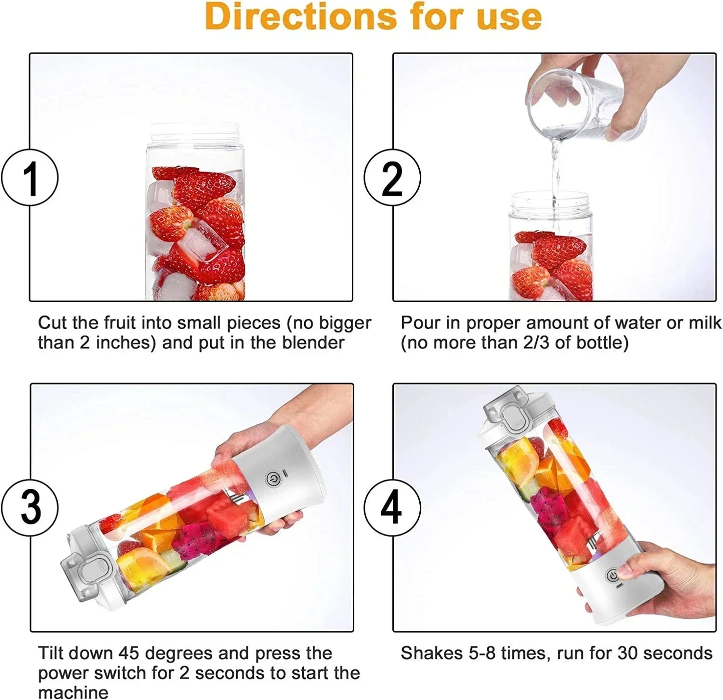 Xiaomi Portable Blender 600ML Electric Juicer Fruit Mixers 4000mAh USB Rechargeable Smoothie Mini Blender Personal Juicer colorf