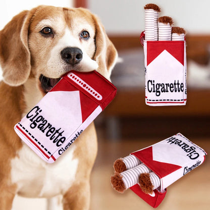 Dogs Cigarette Teeth Grinding Toys With Squeaking Sound Funny Squeaky Cigar Plush Toy For Pet Chewing Teething Grinding Training