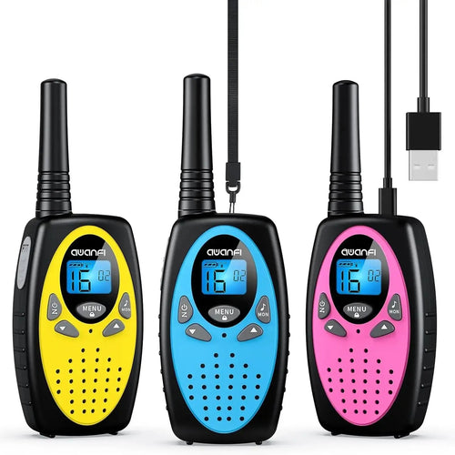 AWANFI Walkie Talkies Rechargeable 3 Pack for Kids Adults, 2 Way Radios with 1200 mAh Li-ion Battery, 22 Channels for Outdoor EzBuyCo