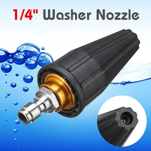 1/4" Car Pressure Washer Accessory Turbo Rotary Nozzle 360° Rotary Turbo 4000 PSI Solid Brass + ABS With 5 Nozzles