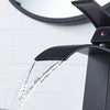 Black Waterfall Basin Sink Faucet Tall Bathroom Mixer Tap Wide Spout Vessel Sink Fauet Hot Cold Water Tap