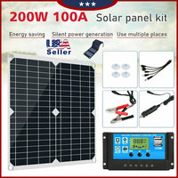 200W Solar Panel Kit 12V Battery Charger 100A with Controller For Home Outdoor
