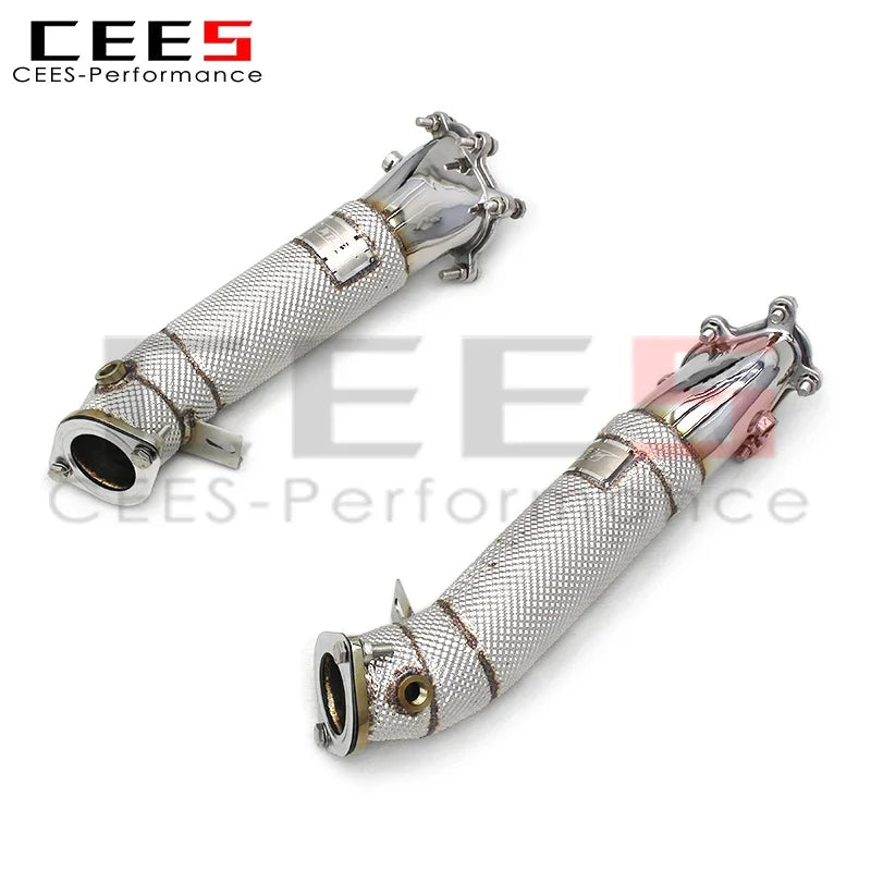 CEES with Free Flow Tube SS304 Exhaust Downpipe Header for Nissan GTR/GT-R 3.8TT 2008-2023 Sport Downpipe Exhaust System