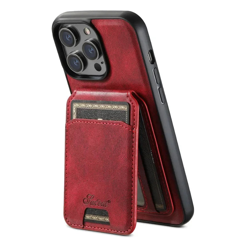 EUCAGR Magsafe Magnetic 2 In 1 Detachable Wallet Leather Case For iPhone 12 13 14 15 16 Pro Max Plus Shockproof Holder Cover