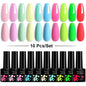 LILYCUTE 10PCS/Set Набір гель-лаків для нігтів Рожевий фіолетовий гель для нігтів Напівперманентний УФ світлодіодний лак Nail Art Design Soak Off Набір гелів для нігтів