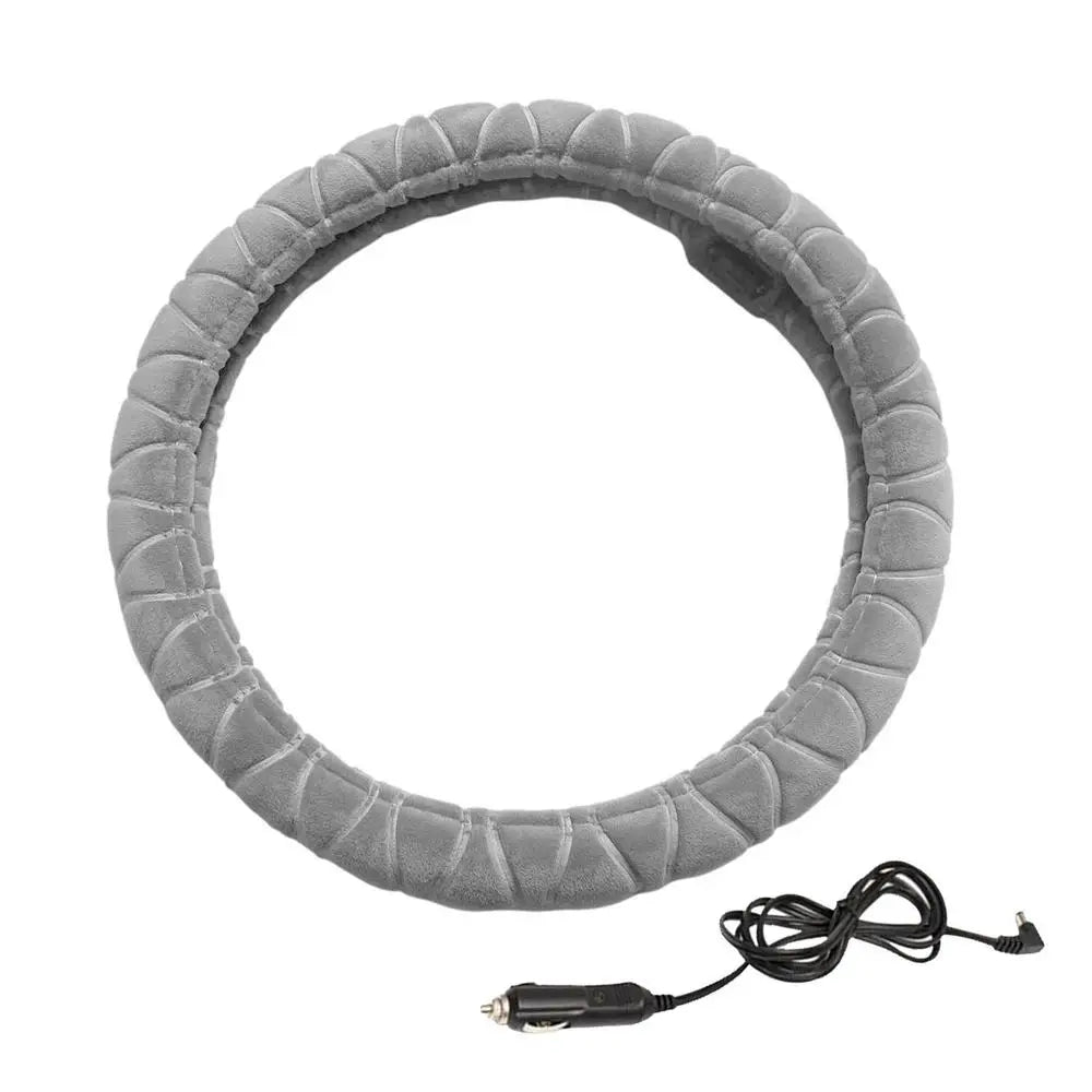 Car Steering Wheel Heated Cover Heated Steering Wheel Cover Soft Plush And Smooth Touching Breathable Universal Car Accessory