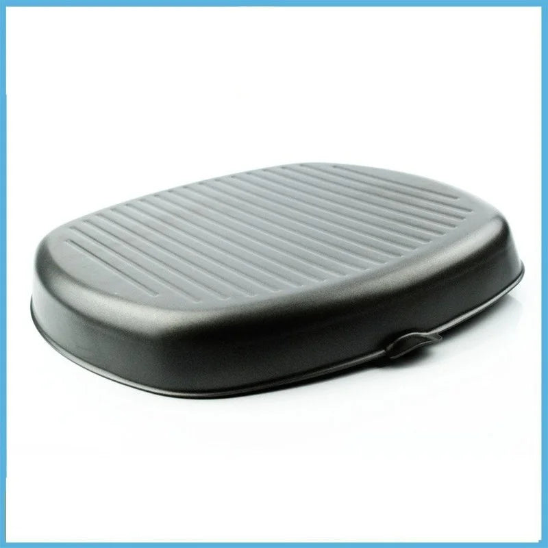 Portable Non-sticky Steak Frying Pan Square Grill Pan With Folding Wooden Handle BBQ Frying Pancast Iron Kitchen Accessory