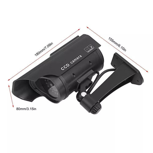 Solar Powered Fake Dummy Surveillance Security Camera CCTV For Office Home with LED Record Light Indoor Outdoor Black / Silver