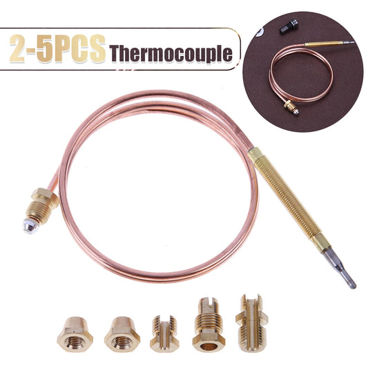2-5PCS 60cm Gas Thermocouple for Hot Water Boiler with 5 Fixed Parts