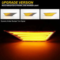 2Pcs For 10th Gen Honda Civic MK10 2016-2021 LED Amber Side Marker Indicator Repeater Light Turn Signal Lamp Blinkers White DRL