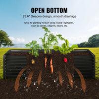 VEVOR Raised Garden Bed Kit Large Metal Raised Planter Box Garden Beds Outdoor for Vegetables Flowers and Herbs with Open Bottom