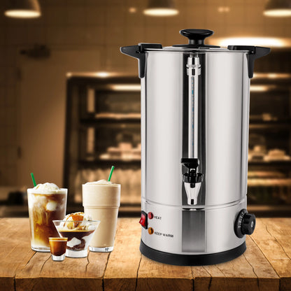 10L Commercial Catering Kitchen Hot Water Boiler Tea Urn Coffee Stainless Steel