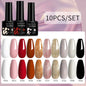 LILYCUTE 10PCS/Set Набір гель-лаків для нігтів Рожевий фіолетовий гель для нігтів Напівперманентний УФ світлодіодний лак Nail Art Design Soak Off Набір гелів для нігтів