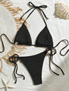 Enigmatic Black with Exquisite Lace, A Seductive Gem Among Bikinis, The Beach's Center of Attention.