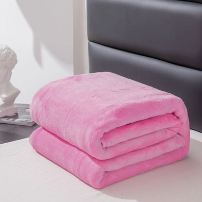 Flannel Nap Blankets Soft Plaid for Home Sofa 200x230 Plush Bedsheet Solid Color Summer Blanket Single Size