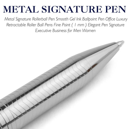 STONEGO Elegant Twist Rollerball Pens Refillable Metal Chrome Ballpoint Durable Signature Gift Pens for Office School