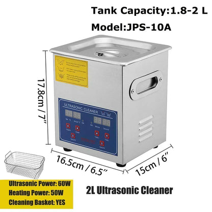 VEVOR Ultrasonic Cleaner 2L 3L 6L 10L 15L 22L 30L Digital Timer Stainless Steel Bath Jewelry Glasses Watch Cleaning Machine