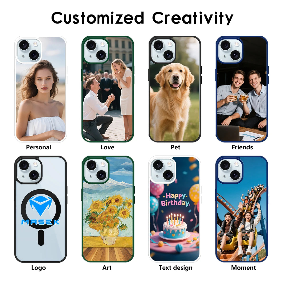 Magnetic Pattern Customized Acrylic Matte Phone Case For iPhone16 15 14 13 12 11 Pro Max XS Shockproof birthday gift surprise