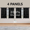 4PCSBlackout Curtains Grommet Thermal Insulated Room Darkening  With Circle And Dots Foil Printed For Bedroom