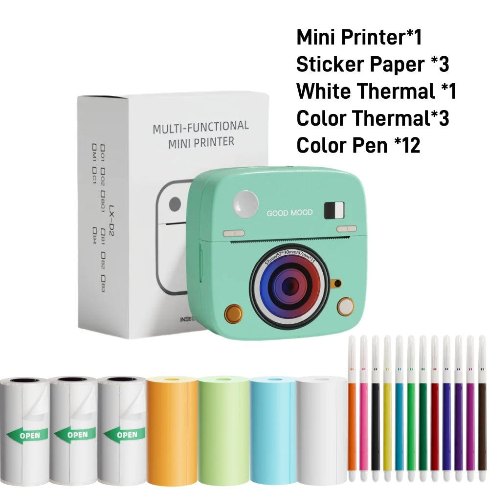 C1 Photo Mini Printer iOS Android Bluetooth Sticker Printers Label Maker Machine for Code Tag  Study Notes DIY Children Toys