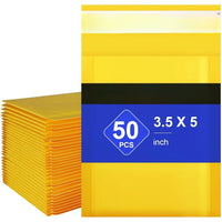 Kraft Foam Mail 4x8 "100 pieces, small zip-lock mail transport bag, yellow padded envelope #000