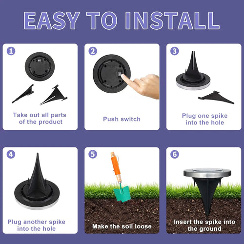 4/8pcs Solar Lights Outdoor, 8 LED Solar Landscape Lighting for Garden, Yard, Pathway (Cool/Warm White)