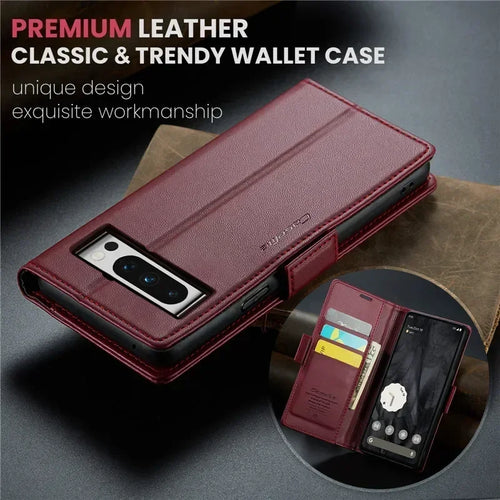 Luxury Magnetic Wallet PU Leather Phone Case For Google Pixel 9 Pro XL 8Pro 8A Shockproof Card Holder Pocket Cover For Pixel 7A