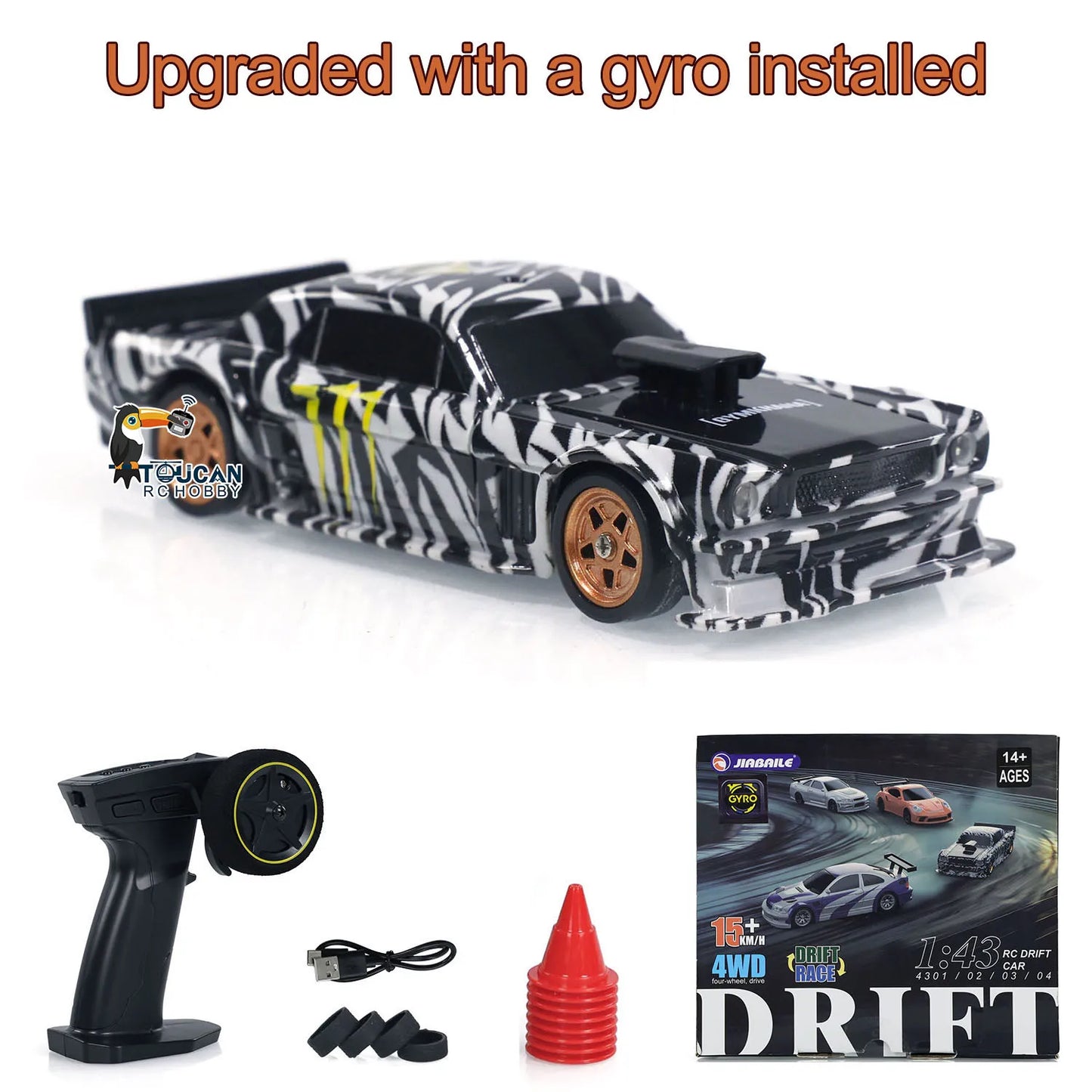 Upgraded Gyro RC 1/43 Difting Car Racing RTR 4WD Four-wheel Drive High Speed Radio Control Model 2.4g Drift Race Car Mini Gifts
