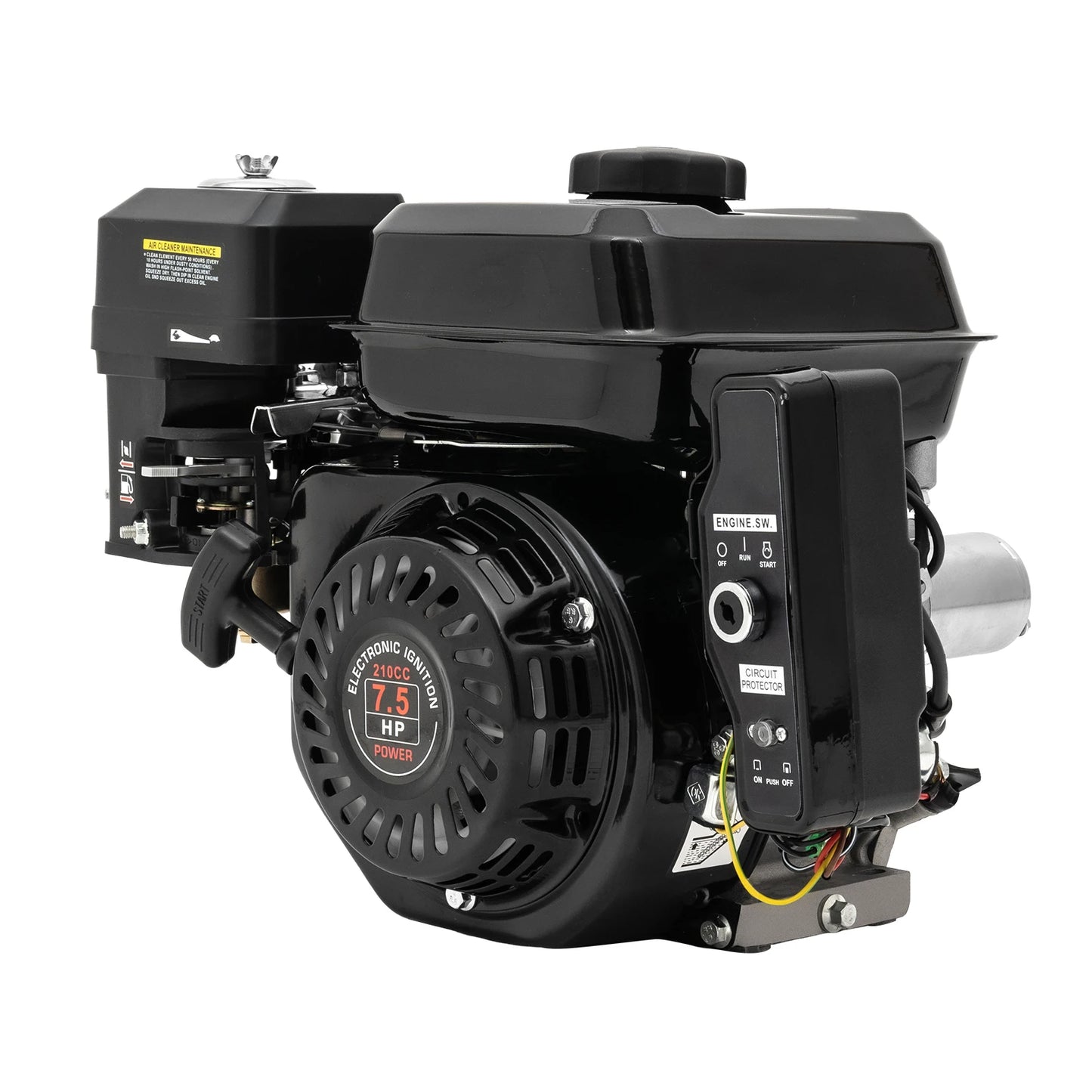 212CC 7.5HP Gas Powered Engine 4-Stroke Electric Start Motor Horizontal Go Kart Gas Engine Side Shaft Motor Gasoline Engine