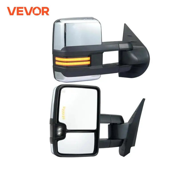 VEVOR 1Pair Towing Mirror Power Heated Temp Sensor with Signal Light Tow Mirrors for Chevrolet Silverado 2003-2014/GMC/Cadillac
