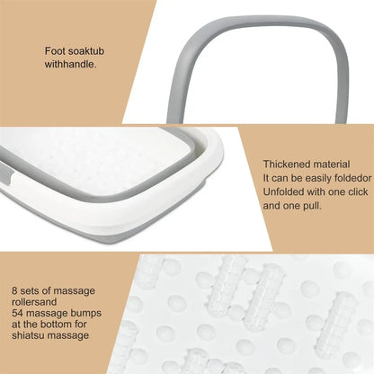 2 Pack Foldable Foot Bath Basin, Collapsible Foot Soak Tub, Multifunction Plastic Basin with Handles,Foot Tub for Soaking Feet